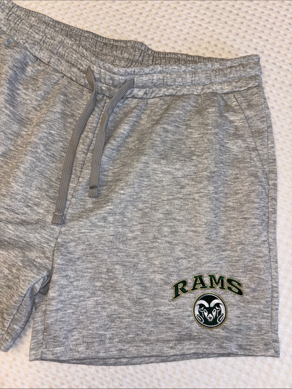 NEW! CSU Colorado State Rams Unisex XL Light Grey Athletic Jogger Sweat Shorts